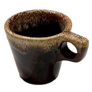 HULL BROWN DRIP COFFEE TEA MUG MCM STONEWARE BROWN DRIP GLAZE OVENSAFE USA